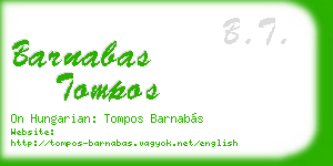 barnabas tompos business card